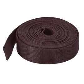 MECCANIXITY Lightweight Polypropylene Webbing Strap 0.8" 10 Yard Backpack Strapping Band Brown for Outdoor Luggage Cargo Straps