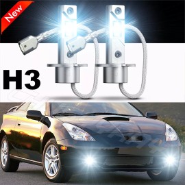 CHUSYYRAY For Toyota Celica 2000-2001 2002 2003 2004 2005 2pc H3 LED Fog Light Bulbs 6500K