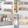 LUCYCAZ 4 Pack Wall Mounted Spice Rack with 16 Hooks,