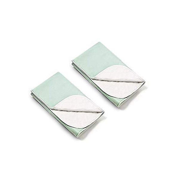 Platinum Care Pads™ Washable Reusable Bed Pads for Incontinence - Size 80x35 - Pack of 2 (2 Green)
