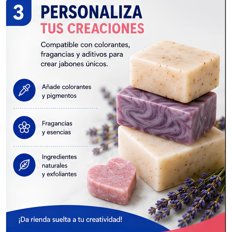 Base Jabón Glicerina Blanca Aceite Coco Jabones Artesanales Decorativos
