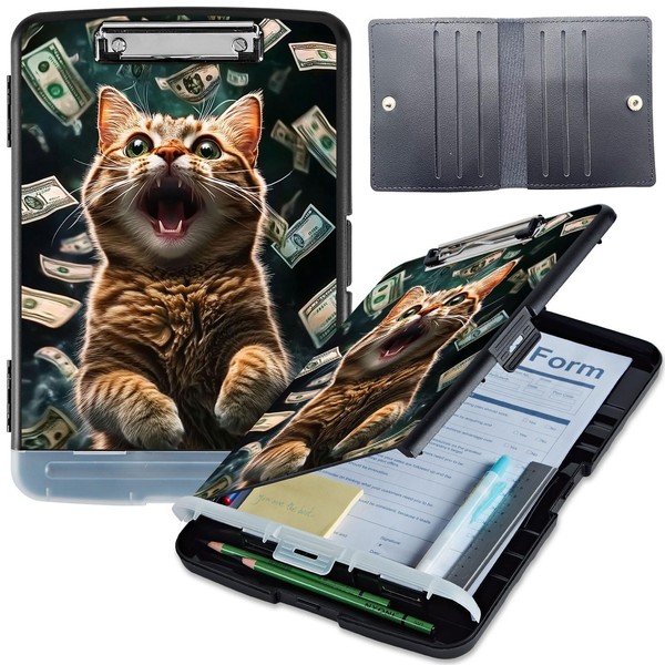 GYSYZJDH Clipboard with Storage, Heavy-Duty Side-Opening Folder with Pen Holder,