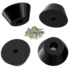 16 PCS Round Rubber Furniture Feet Pads with Screws,Table Leg Pads,Rubber Ends for Chair Legs (16, 30 x 19 x 13mm)