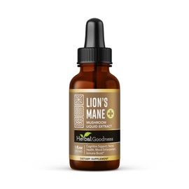 Lion’s Mane Mushroom Extract – Alcohol-Free Liquid Drops – Supports Cognitive Function & Nervous System Health – 1 Fl. oz Herbal Supplement