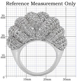 YourJewelleryBox 1W020PB pave set WOMENS rhodium SIMULATED DIAMOND RING COCKTAIL STATEMENT size p usa 8