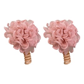 SM SunniMix 2 Pieces Flower Hair Ties Styling Tool Floral Hair Elastics Coil for Dance Party, pink