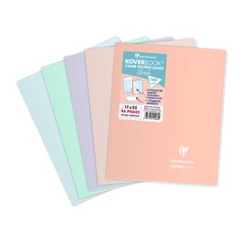 Clairefontaine Koverbook Blush 951481C Notebook 17 x 22 cm 48 Sheets 90 g French Line Style Seyés Two-Tone Cover Made of Opaque Polypropylene Assorted Colours Pack of 1