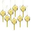 Herzwild 8 x Christmas Tree Decorations Candy Canes Lollipop Gold