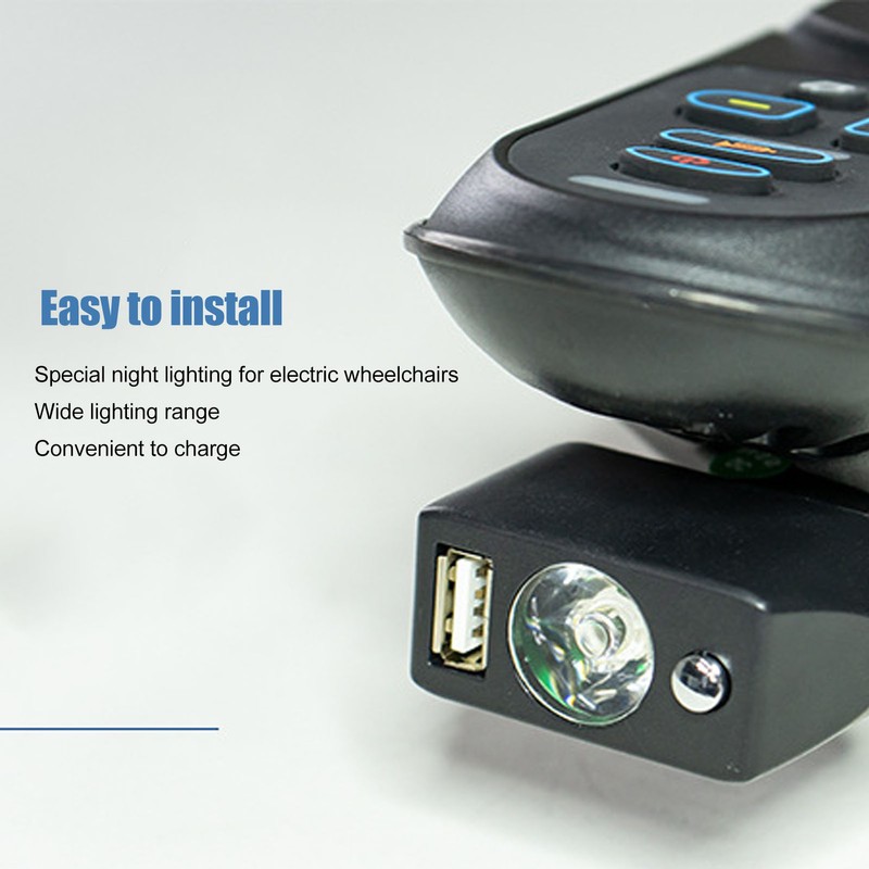 Electric Wheelchair Light 3 Pin XLR Head USB Charging Adjustable