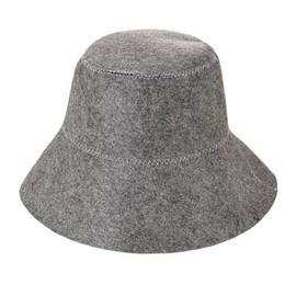 Sauna Hat, 100% Wool Felt, Protects Hair, Prevents Blurring, Deep, Large Size (Gray)