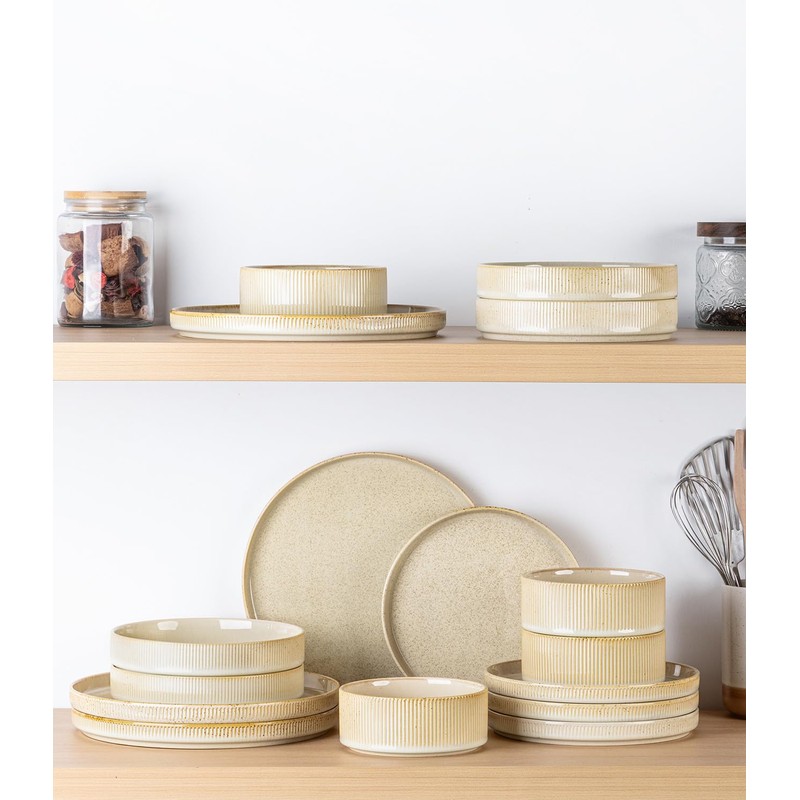 theterra Dinner Plates Set of 6, 10.25 Inch Ceramic Dinner