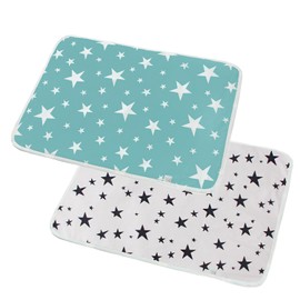 Pack of 2 Baby Changing Mats, Washable Infant Changing Mat for Babies and Toddlers, Waterproof, Breathable, Reusable Changing Mat, 50 x 70 cm (Star, 50 x 70 cm)