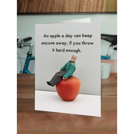 Bold & Bright Funny Birthday Card - "Apple" - Funny Cards for Men - Cheeky Cards for Him, Male Friends, Lover, Humorous Cards