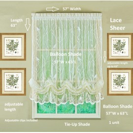 Today's Curtain, Songbird - Paralume in pizzo semitrasparente, avorio, 145 x 160 cm (larghezza x lunghezza)