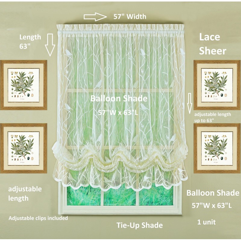 Today's Curtain, Songbird - Paralume in pizzo semitrasparente, avorio, 145