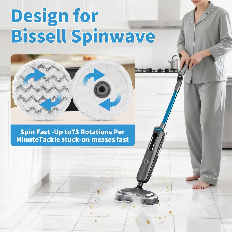 8 Pack 3897A/3712 Mop Pads Replacement For Bissell SpinWave Steam