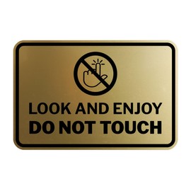 Signs ByLITA Classic Framed Look and Enjoy Do Not Touch Sign (Blue) - Large 2 Pack