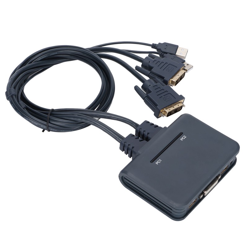 USB KVM Switch 2 Ports Wired HD Multimedia Interface KVM
