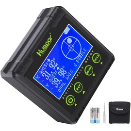 Huepar Digital Angle Meter 2-Axis Level Inclinometer 2in1 Digital Level Spirit Level Angle Meter with Backlight and Magnet Compact Mini Includes Japanese Manual AG03