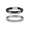 Luckly Aulay Men's 2-Piece Adjustable Bracelet Set with Tool, Stainless