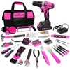 ThinkLearn Tool Kit with 20V Cordless Drill(265in-lbs), Pink Drill Set