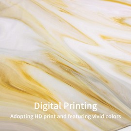 MitoVilla Gold Marble Shower Curtain Set, Yellow Abstract Fabric Shower Curtain for Bathroom Decor, Modern Standard Shower Curtain for Bathtub, Luxury Washable Shower Curtain, 72 x 72