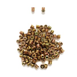 LIKERAINY 200Pcs Zinc Plated Galvanized Iron Furniture Hex Drive Nut Full Threaded M6×10mm Wood Insert Nuts for Woodworking Climbing Holds Furniture Leg and Castor Fixings