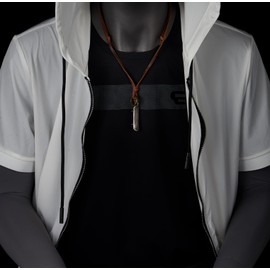 COOLSTEELANDBEYOND Skateboard Pendant, Charm Necklace for Men Women with Adjustable Brown Leather Cord