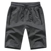 JustSun Men's Cotton Sports Shorts with Zip Pockets. - gray,