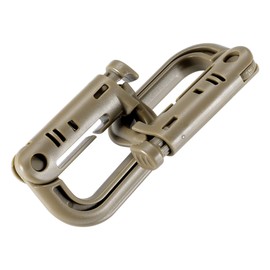 10 Pack Multipurpose D-Ring Grimlock Locking for Molle Webbing with Zippered Pouch by BOOSTEADY (Brown)