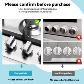 Pack of 6 Cooker Knobs Child Lock Cooker Knobs Stove Protection Baby Safety Stove Knobs Stove Protection Qitter without Button Disassembly (Black)