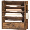 HOOBRO Wall File Organizer, Mail Organizer Wall Mounted, Wooden Literature