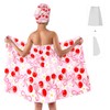 QIULIBMH Cherry Print Bath Wrap with Matching Hair Drying Cap