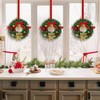 6 Pcs Mini Christmas Wreath with Bell, Berry, Flowers and