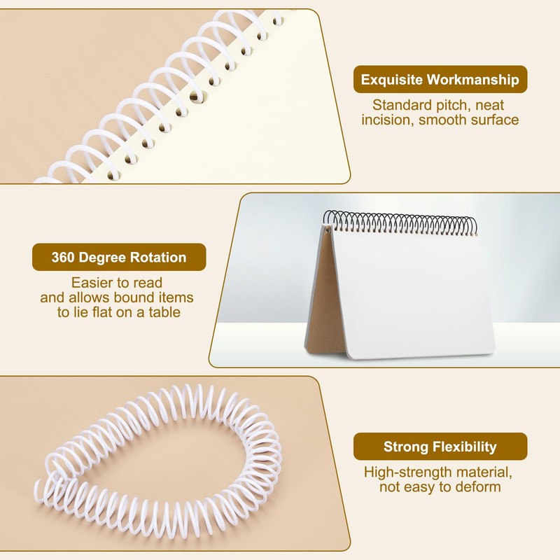 PATIKIL 50 Pack Plastic Spiral Binding Coils, 13mm(1/2") Binding Coils