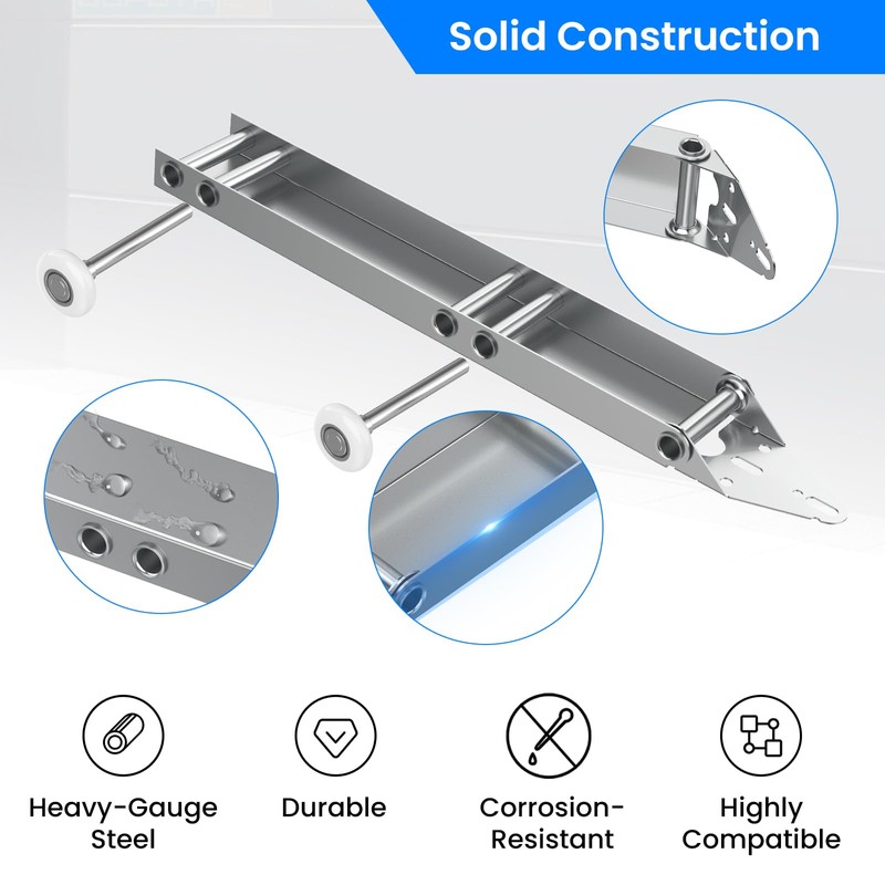 1 Pair Garage Door Quick Turn Top Fixture Brackets Hardware,