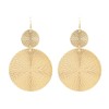 Large Geometric Double Round Disc Dangle Drop Earrings Minimalist Irregular