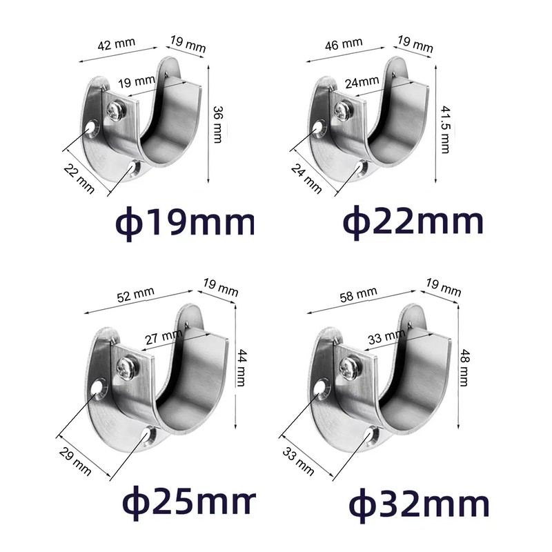 Leliafleury 4 Pack Flange Rod Holder 22mm Stainless Steel Pole