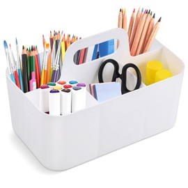 Esyhomi Multipurpose Caddy Organizer, Portable Stackable 5 Slots Desk Caddy, Art Organizers and Storage with Handle for Pens, Pencils, Cleaning Caddy, Stationary Organizer for Desk Organisation