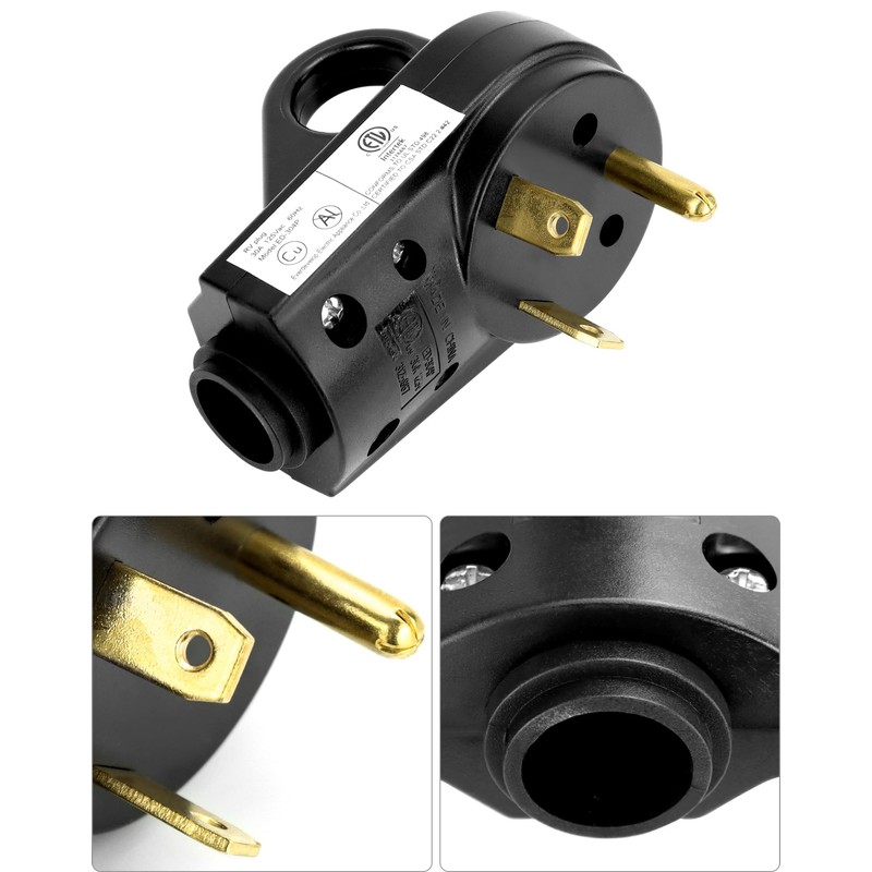 QWORK 30 Amp Male and Female Plug Set, RV Electrical