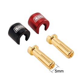 INJORA Heatsink Bullet Plug Connectors Grips with 5mm Bullets (4Pcs)