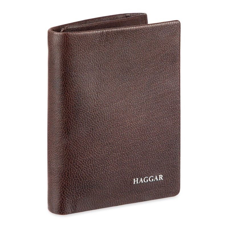 Haggar Men's Leather RFID Trifold Wallet, Brown Extra Capacity, One