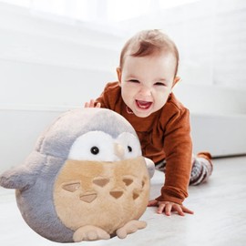 Ryttir 17.7 Inch Chubby Big Owl Stuffed Animal, Adventure Stuffed Owls Toy, Brave Boy's and Girl's Room Decor, Funny Gift for Kids and Women