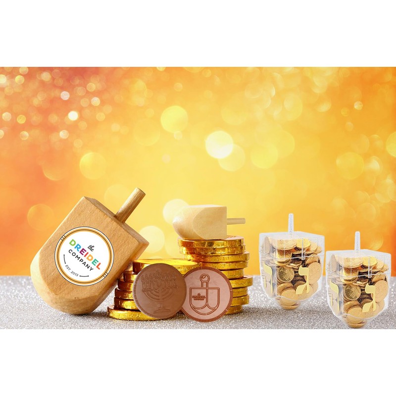 The Dreidel Company 6-Pack Dreidel Filled with Hanukkah Chocolate Gelt