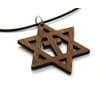 Star of David with the cross wooden Messianic Jewish pendant