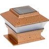 Solar Powered LED Post Cap Light 4"x 4" Copper, Set