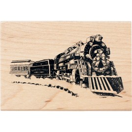 Inkadinkado Christmas Train Mounted Rubber Stamp for Card Making and Scrapbooking, 1.75'' x 2.5'' x 1''