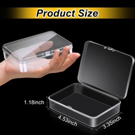 Dcocdeely 16 Pcs Plastic Crayon Box, Mini Plastic Storage Containers with Lid, 4.5x3.4 Inches Clear Rectangle Box Small Storage Boxes for Crafts, Jewelry Beads, Office Supplies