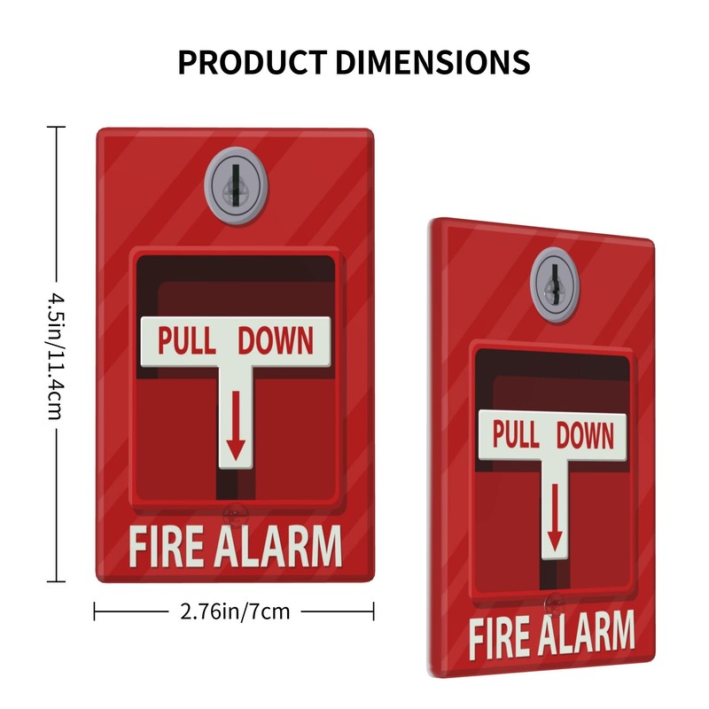 Fire Alarm Printed Blank Cover Wall Plate 1-Gang,Decorative Single Blank