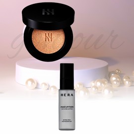 Hera Black Cushion Original 15g 23C1 Pink Beige + Hera Makeup Fixer 30ml Set / 헤라 블랙 쿠션 본품 15g 23C1 핑크베이지+헤라 메이크업 픽서 30ml 구성 세트